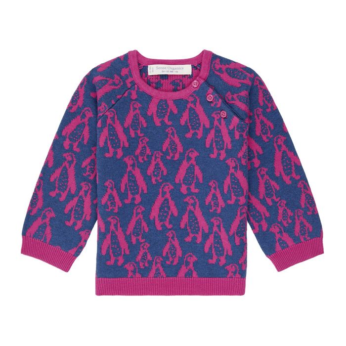 Sense Organics - Baby Strickpullover - Pinguin - KidsConceptStore